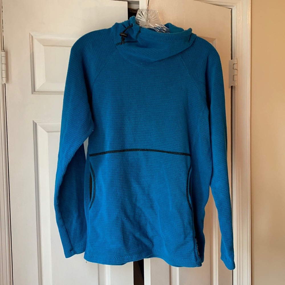 Melanzana Women’s Micro Grid hoodie - Marine Blue